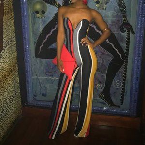 Love Culture Monaco Striped Multi Color Jumpsuit